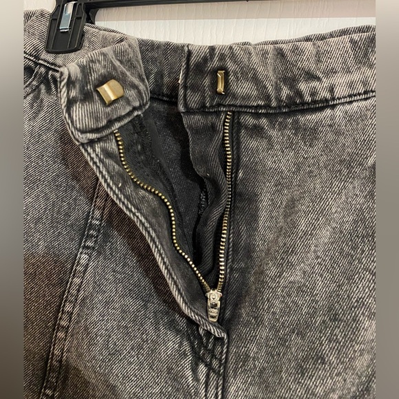 Zara High Waist Paper Bag Acid Wash Western Festival Boho Jean Shorts Size 6 - Picture 5 of 9